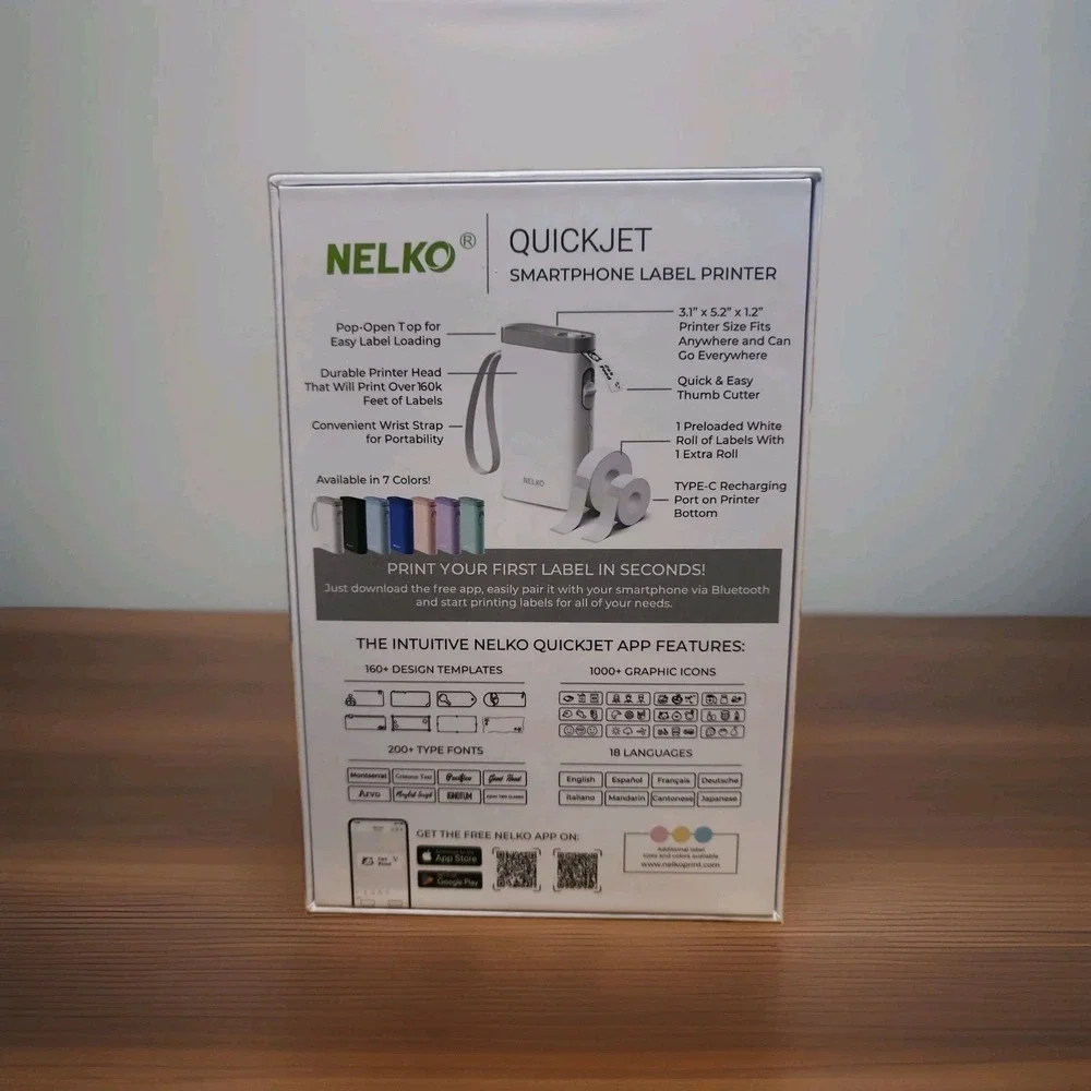 Nelko Label Maker Machine with Tape, P21 Bluetooth Printer, P21, White